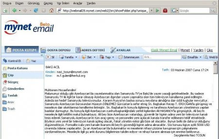 Fətullah Gülənə Azərbaycandan göndərilən “XəzərTV” ilə bağlı ilginc sənəd вЂ“ Nurçular hələ də hanalın sahibləridir