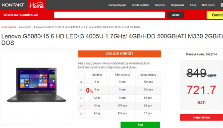“Kontakt Home” mağazalar şəbəkəsində reklam fırıldağı “Kontakt Home” mağazalar şəbəkəsində reklam fırıldağı