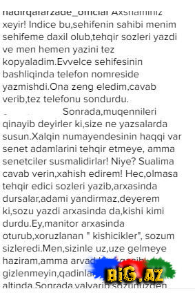 "Mən,sizinlə üz,üzə gəlməyə hazıram, amma arvad kimi qaçıb gizlənməyin" "Mən,sizinlə üz,üzə gəlməyə hazıram, amma arvad kimi qaçıb gizlənməyin"