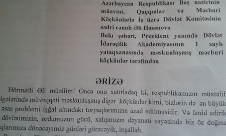 Köçkünlər yataqxanalarda istilik təchizatı tələb edirlər Köçkünlər yataqxanalarda istilik təchizatı tələb edirlər