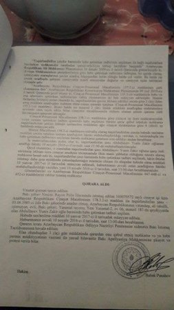 İcra başçısının həbs olunan qardaşı oğlu azadlıq sorağında İcra başçısının həbs olunan qardaşı oğlu azadlıq sorağında