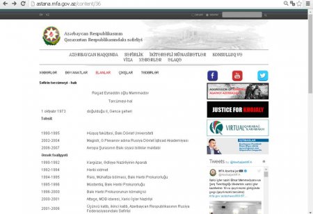Azərbaycanın Qazaxıstandakı səfiri haqda sensasion iddialar Azərbaycanın Qazaxıstandakı səfiri haqda sensasion iddialar