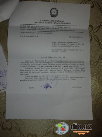 Hakim Zaur Tağıyevin maddi hüquqa prosessual QADAĞASI Hakim Zaur Tağıyevin maddi hüquqa prosessual QADAĞASI