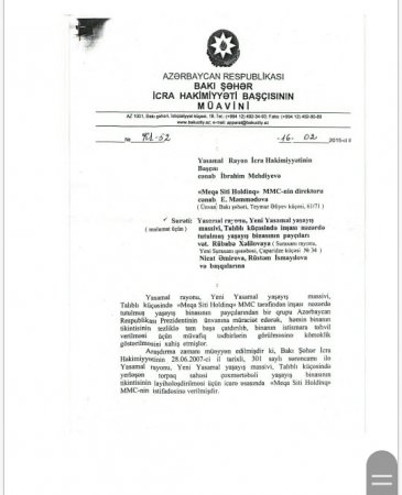“Meqa Siti Holdinq”in özbaşınalığı “Meqa Siti Holdinq”in özbaşınalığı