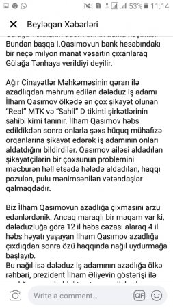 12 il həbs cəzasını 4 ilə çəkən İlham Qasımovla bağlı yeni faktlar 12 il həbs cəzasını 4 ilə çəkən İlham Qasımovla bağlı yeni faktlar