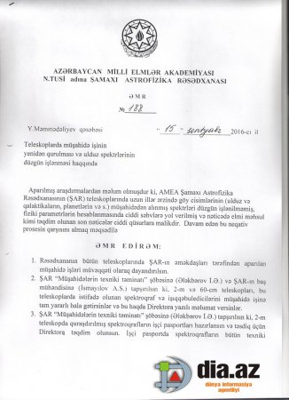 Şamaxı Astrofizika Rəsədxanasında NƏLƏR BAŞ VERİR? Şamaxı Astrofizika Rəsədxanasında NƏLƏR BAŞ VERİR?