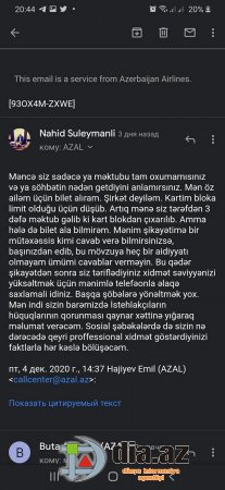 "Buta Airways" müştəriyə necə problem yaradır... "Buta Airways" müştəriyə necə problem yaradır...
