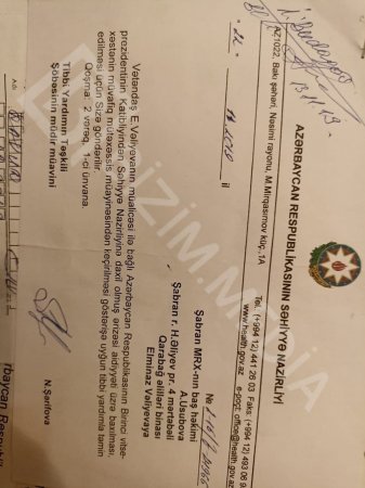 Baş həkim: “Mənim xəstəxanamda sənə yer yoxdur” Baş həkim: “Mənim xəstəxanamda sənə yer yoxdur”