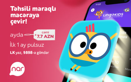 “Nar”dan ingilis dili öyrənmə tətbiqinə 70% endirim! “Nar”dan ingilis dili öyrənmə tətbiqinə 70% endirim!