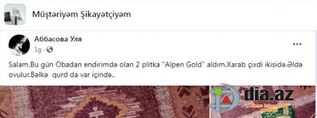 "OBA"da vaxtı keçmiş məhsullar ENDİRİMƏ QOYULUR "OBA"da vaxtı keçmiş məhsullar ENDİRİMƏ QOYULUR