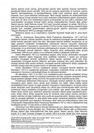 “Elegant Residence” MTK məhkəmə qərarını saymır “Elegant Residence” MTK məhkəmə qərarını saymır