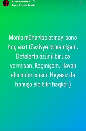 "Mənimlə müharibə etməyi sənə heç zaman..." "Mənimlə müharibə etməyi sənə heç zaman..."