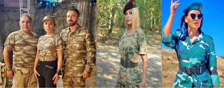"Şou biznes nümayəndələri hərbi formadan istifadə edərkən... "Şou biznes nümayəndələri hərbi formadan istifadə edərkən...
