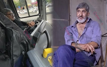 BU NƏDİ BELƏ: Məşhur narkoman Bakıda marşrut avtobusu sürür 