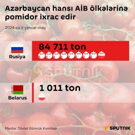 Azərbaycan pomidor ixracından 139 milyon dollar gəlir əldə edib