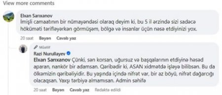 Razi Nurullayev vətəndaşı təhqir etdi: "Nankor adamsan, yaxşı tərbiyə almamısan”