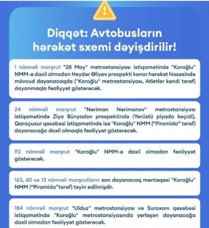 Bu gündən bəzi yollar yeddi gün bağlı olacaq Bu gündən bəzi yollar yeddi gün bağlı olacaq