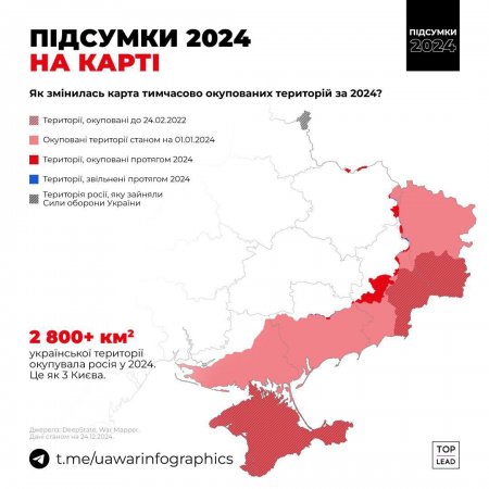 2024-cü ildə Rusiya 2800 kv.km ərazini işğal etdi: 