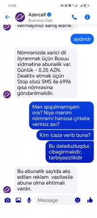 `Azercell` müştəriləri RƏSMƏN SOYUR...